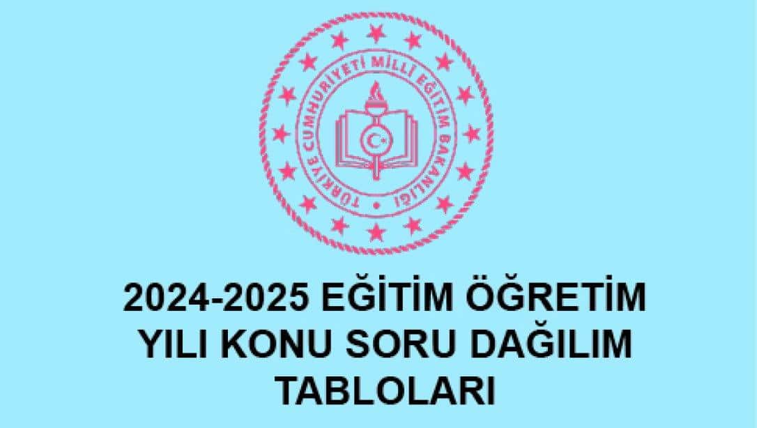 2024-2025 Eğitim Öğretim Yılı Konu Soru Dağılım Tabloları